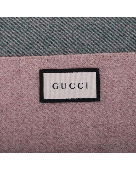 Gucci Gray Classic Striped Scarf for men