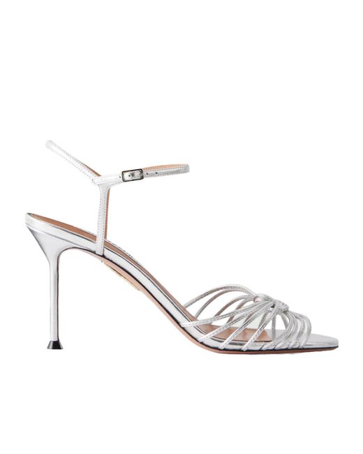 Aquazzura Knotted Metallic Leather Sandals