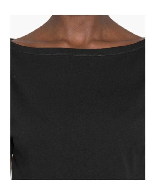 Lemaire Black Belted Short-Sleeve Dress