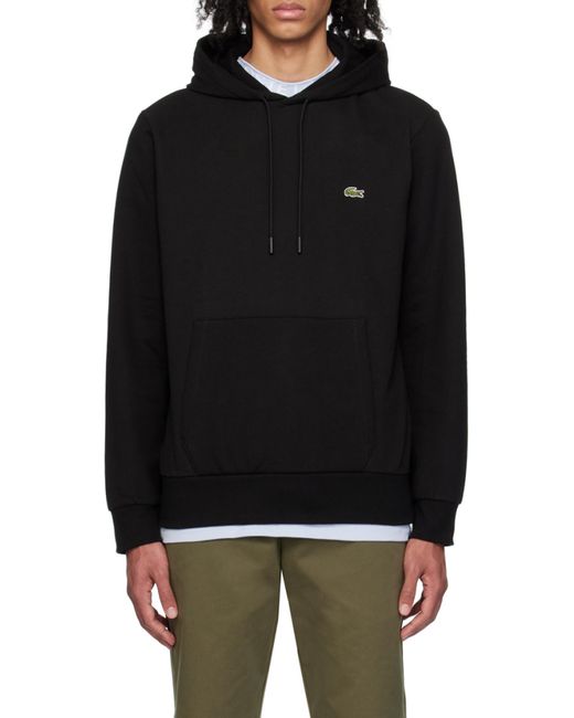 Lacoste Blue Logo Embroidered Drawstring Hoodie for men