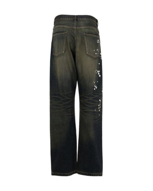 Maison Mihara Yasuhiro Gray Embellished Denim Pants for men