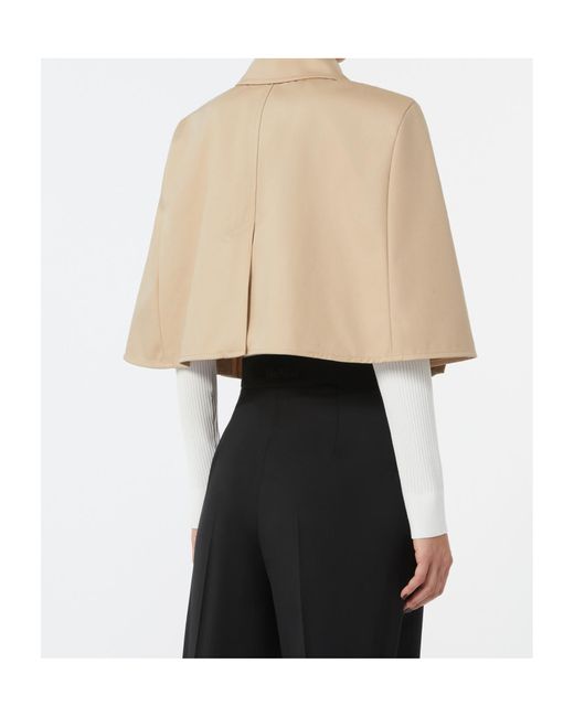 Max Mara Natural Cropped Water-Repellent Cotton Cloak