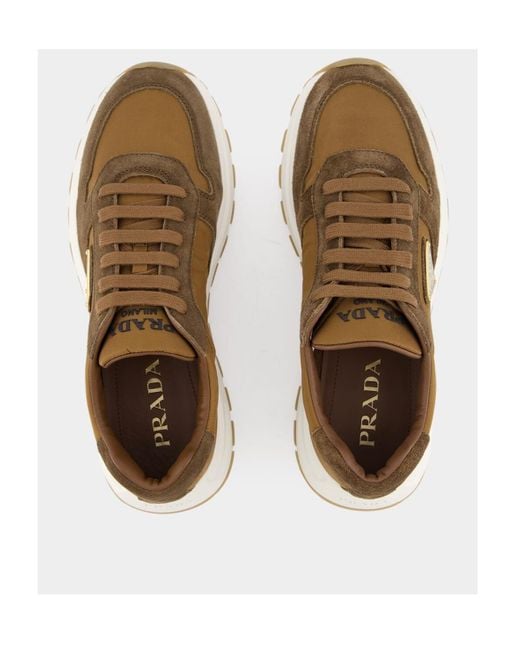 Prada Brown Prax 01 Sneakers for men