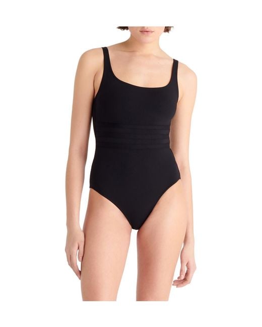 Eres Black Solid Color One-Piece Swimsuit