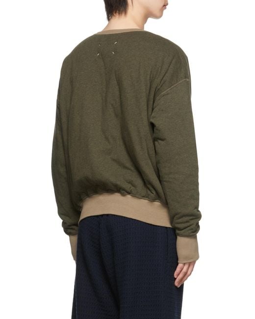 Maison Margiela Green Bird-Patch Sweatshirt for men