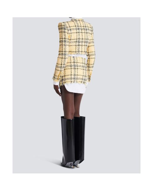 Balmain Metallic Glitter Tweed Mini Skirt