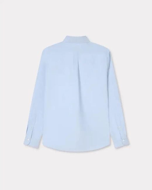 KENZO Blue Boke Flower Embroidered Casual Shirt for men