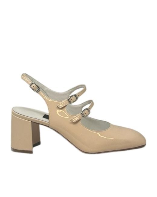 CAREL PARIS Natural Banana Slingback Mary Jane Shoes