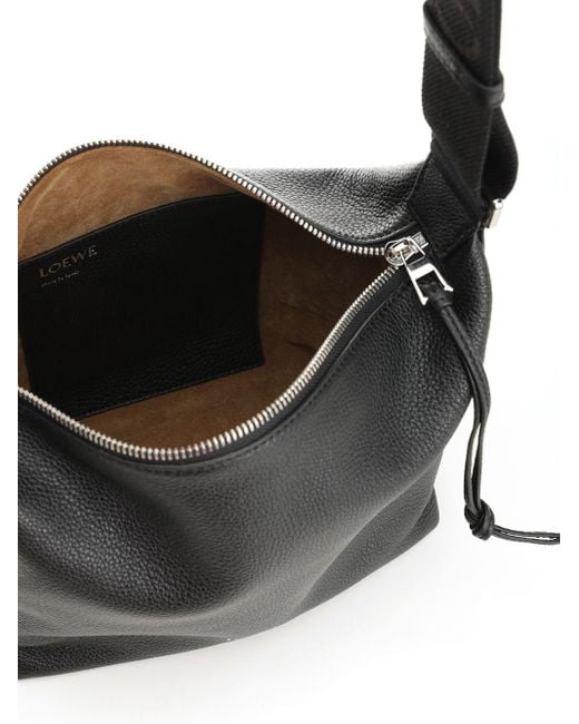 Loewe Black Cubi Logo Embossed Small Crossbody Bag for men