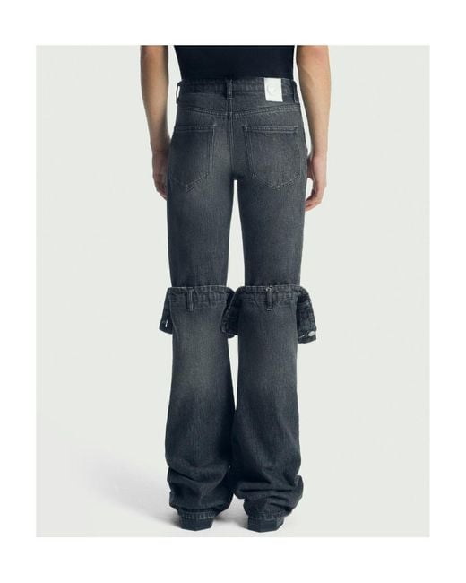 Coperni Gray Logo Patch Mid-Rise Jeans