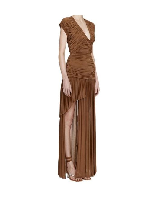 Christopher Esber Brown Theron Draped Maxi Dress