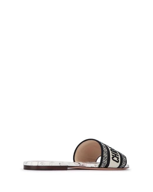 Dior White Dway Slippers