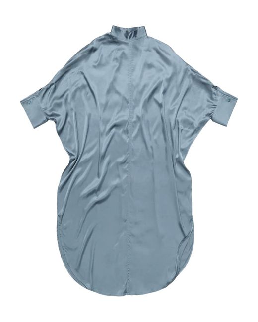 Acne Blue Satin Tunic Dress