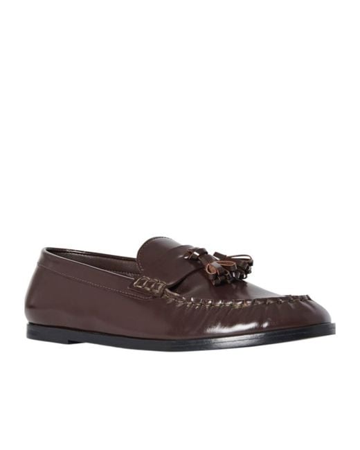 The Row Brown Tassel Detailed Loafers