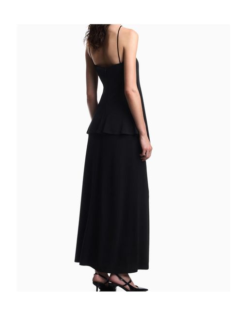Emporio Armani Black Layered Long Dress