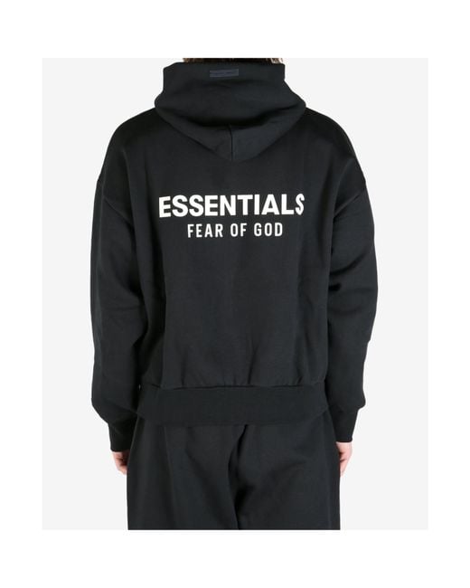 Fear Of God Black Logo-Printed Zipped Hoodie for men
