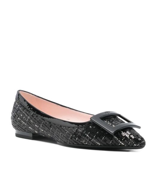 Roger Vivier Black Gommettine Ballerinas Shoes