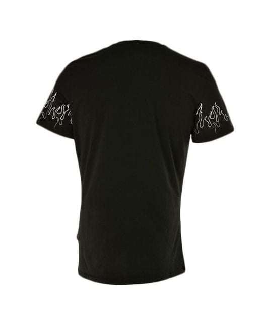 Just Cavalli Black Pattern Printed Short-Sleeved T-Shirt for men