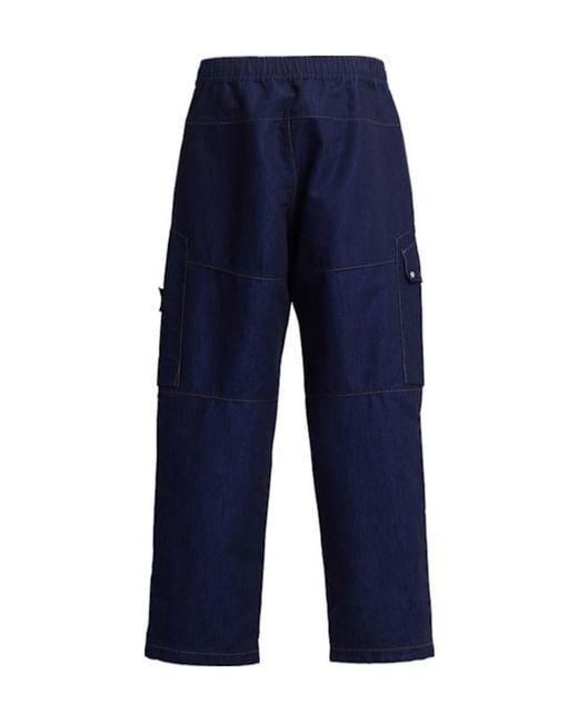 Stone Island Blue Elastic Waist Casual Pants for men