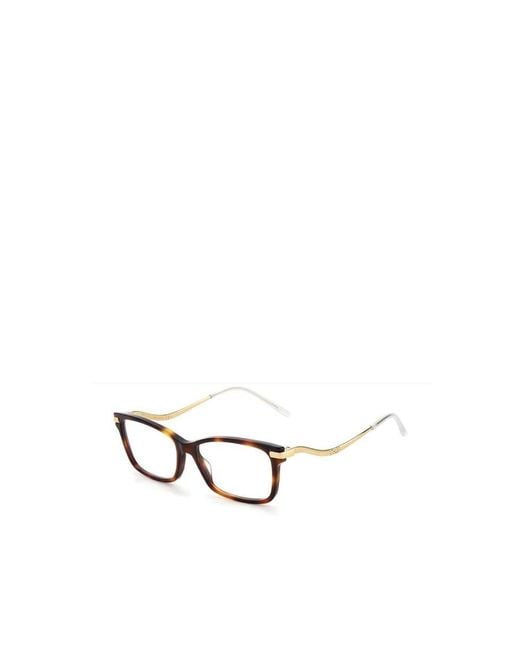 Jimmy Choo White Eyewear Rectangular Frame Glasses