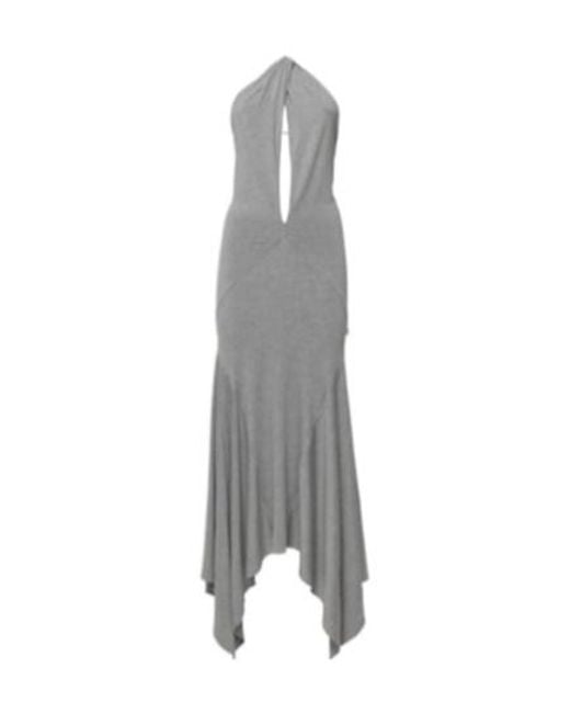 The Attico Gray Halterneck Maxi Dress