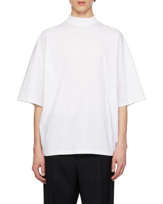 Jil Sander White Mock-Neck T-Shirt for men