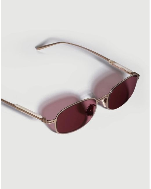 Brunello Cucinelli Brown Oval Titanium Sunglasses