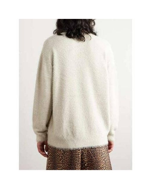 Dries Van Noten White Long-Sleeved Sweater for men
