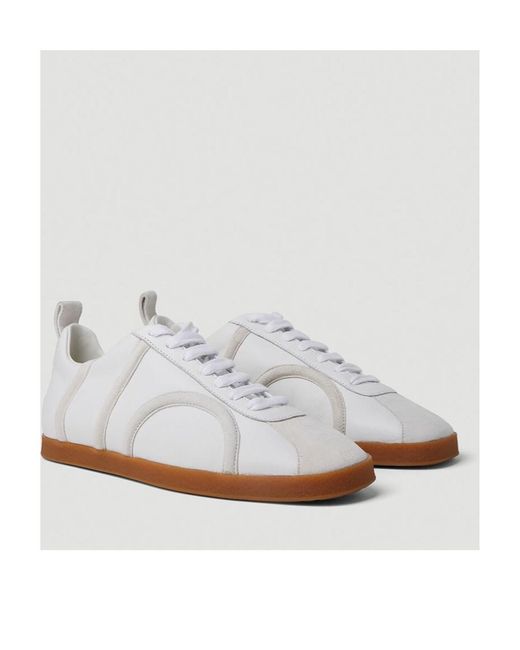 Totême  White Totême Round-Toe Lace-Up Sneakers