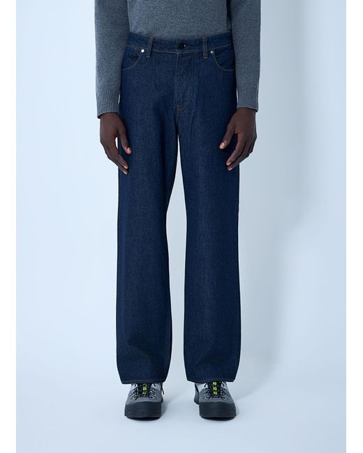 Stone Island Blue Logo Patch Loose Fit Jeans for men