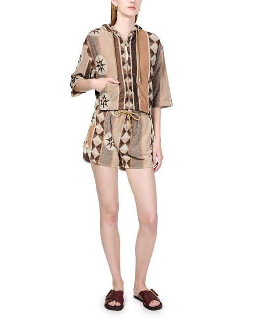 Loewe Brown Printed Hooded Jacket