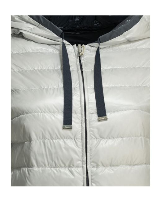 Herno Gray Zip-Up Drawsting Reversible Jacket