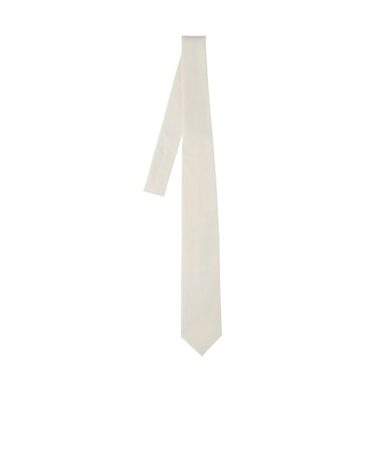 Auralee White Pointed Tie for men
