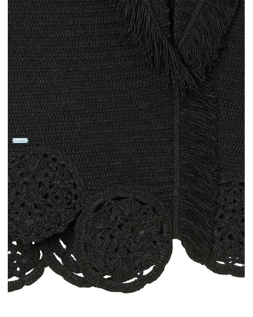 Alanui Black Long-Sleeved Knitted Cardigan