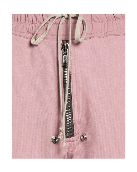 Rick Owens Pink Plain Colour Sweatpants
