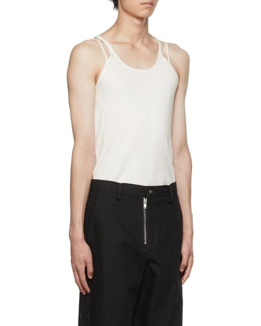 Dion Lee White Density Double-Strap Tank Top for men