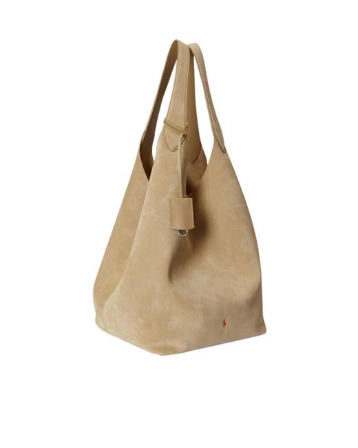 Ralph Lauren Natural Play Large Suede Tote Bag