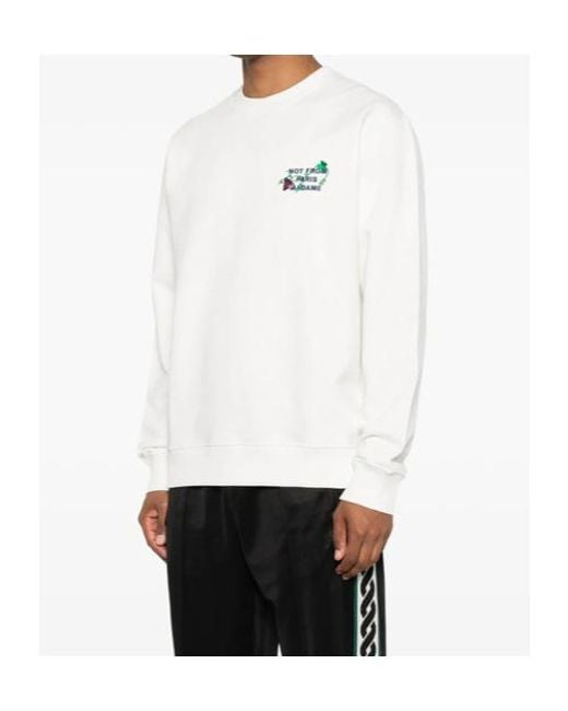 Drole de Monsieur White Vine Embroidered Slogan Sweatshirt for men