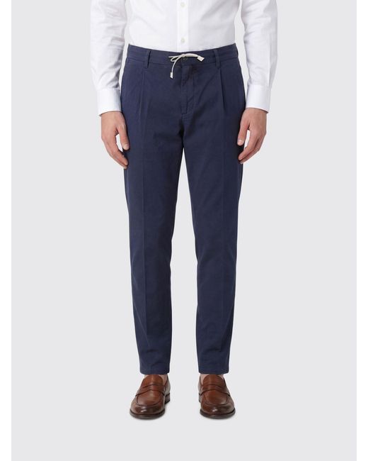 Eleventy Blue Straight-Leg Drawstring Trousers for men