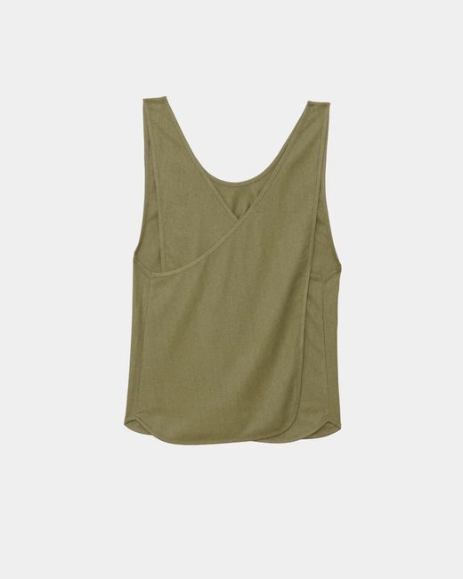 Baserange Green Sleeveless Round Neck Top