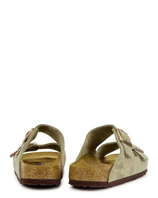 Birkenstock Green Arizona Taupe Suede Sliders