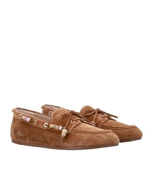 Stuart Weitzman Brown Lace-Up Loafers