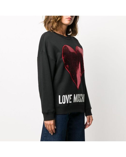Moschino Black Round-Necked Logo Sweater