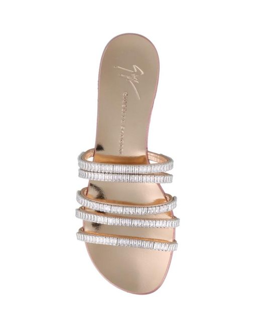 Giuseppe Zanotti Natural Crystal Ringed Sandals