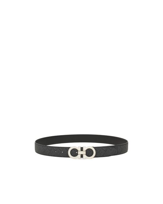 Ferragamo White Reversible And Adjustable Gancini Belt for men