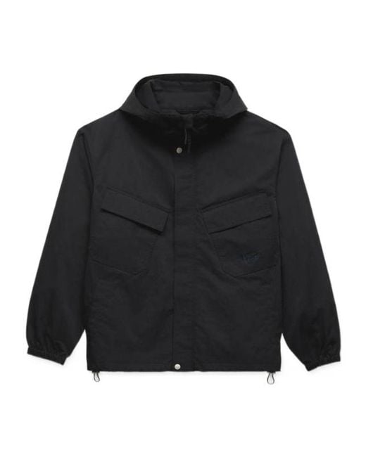 KENZO Black Flap Pocket Hooded Jacket for men