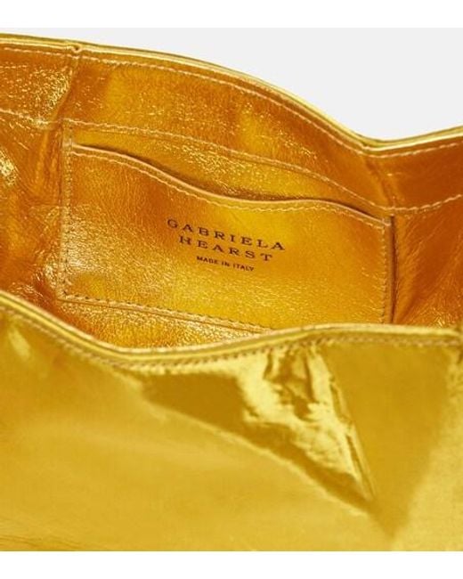Gabriela Hearst Yellow Soft Demi Satin Clutch
