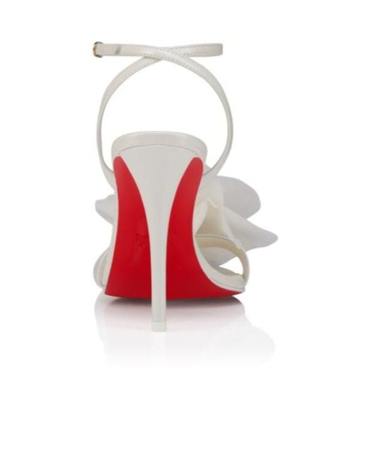 Christian Louboutin White Flower Ankle-Strap Sandals