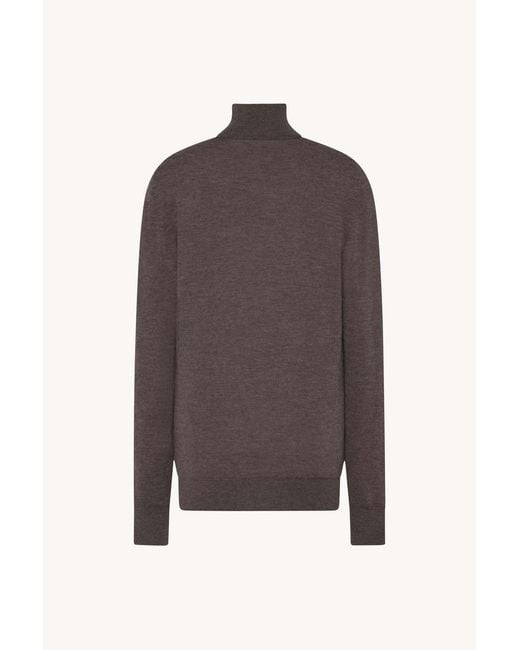 The Row Brown Lizzy High Neck Sweater