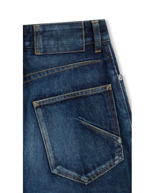 Alaïa Blue High-Waisted Wide-Leg Jeans